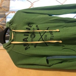 Portland Maine lightweight green hoodie